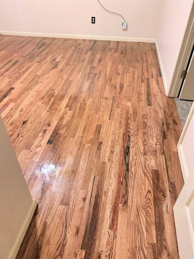 white oak 2.25 inch during finish application